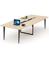 Tribesigns 8FT Boat-Shaped Conference Table with Cable Grommets