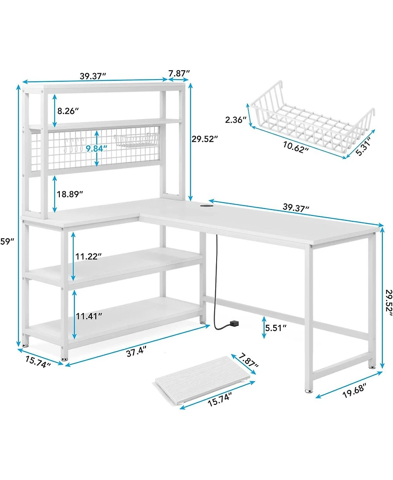 Tribesigns 55" Computer Desk with Wireless Charging