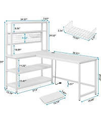 Tribesigns 55" Computer Desk with Wireless Charging