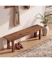 Tribesigns 55 Inch Solid Wood Dining Bench,Farmhouse Dining Room Bench
