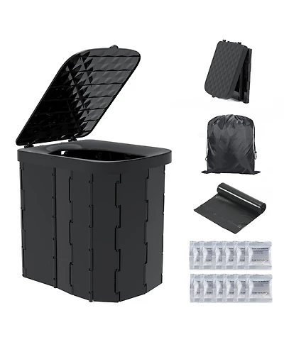 Piscifun Folding Portable Camping Toilet Extra Large Comfortable For Adults Kids Travel Potty