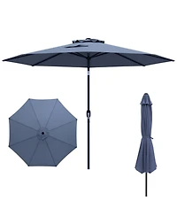 Sugift Patio Umbrella with Tilt Adjustment and Crank