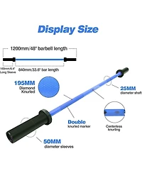 Sevorley 4 Ft Olympic Barbell with Rotating Sleeves and Knurled Grip 400 lb Capacity