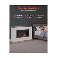Slickblue 65.5in Electric Fireplace Stove Heater with Mantel 1500W Remote Timer