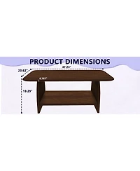 Flynama 47 Inch Double-Layer Rectangular Mdf Coffee Table