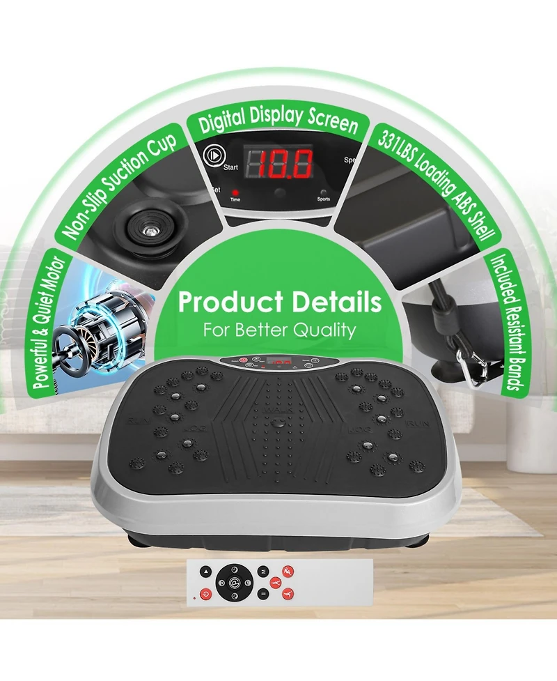 Sevorley Whole Body Vibration Plate Exercise Machine with Remote, 120 Speed Levels and Resistance Bands