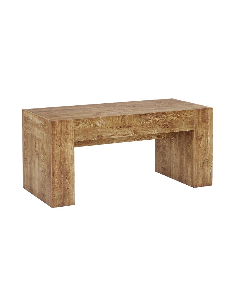 Flynama 48 Inch Farmhouse Wooden Coffee Table with Hidden Drawer