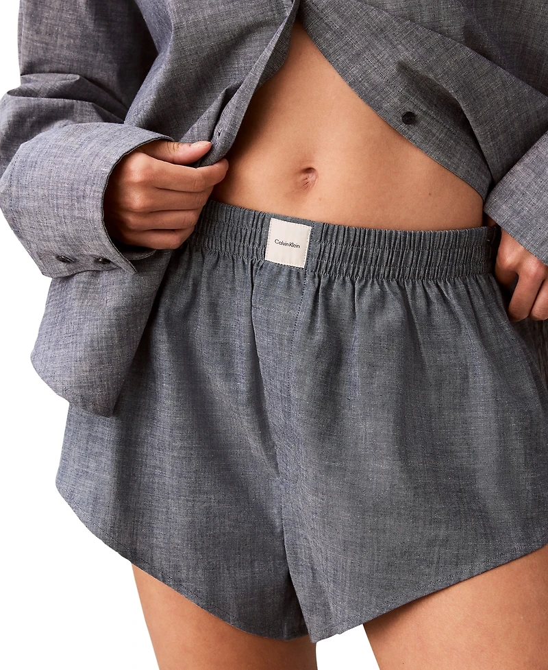 Calvin Klein Women's Chambray High-Rise Pull-On Sleep Shorts