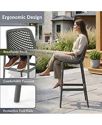 WestinTrends 41.75" Outdoor Modern Polypropylene Plastic Patio Bar Height Stools (Set of 2)