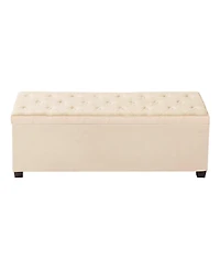 Slickblue Upholstered Storage Ottoman Bench with Metal Frame, Flip-Up Linen Chest for Bedroom Entryway