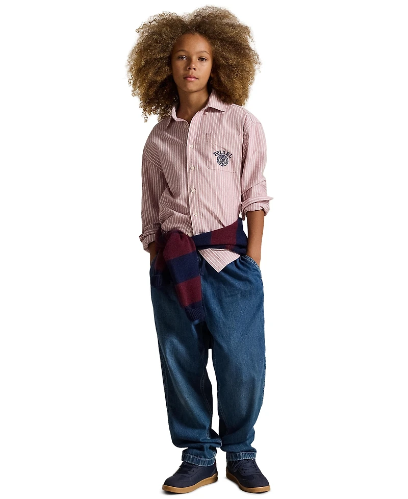 Polo Ralph Lauren Boys' 8-20 Striped Cotton Oxford Shirt