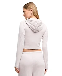 Puma Women's Ess Full-Zip Cropped Ribbed Hoodie