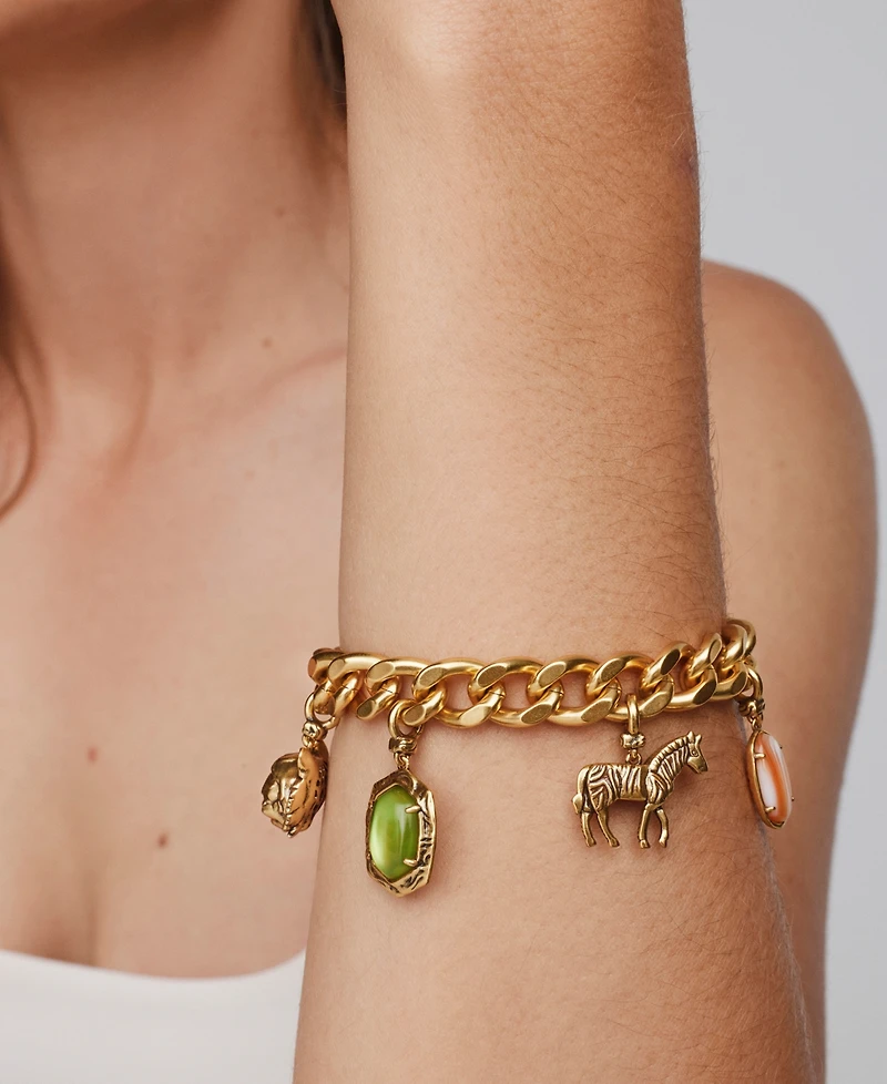 Kendra Scott Imitation Pearl & Banded Agate Raina Charm Bracelet