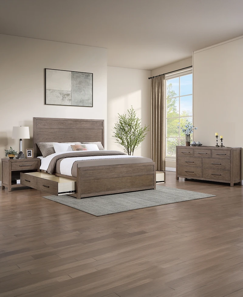Adler 3-Piece Queen Storage Bedroom Set (Bed, Dresser & Nightstand), Macy's Exclusive