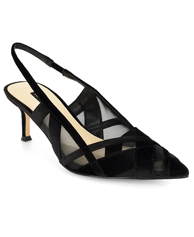 Nine West Women's Ellite Sheer Lattice Slingback Pumps