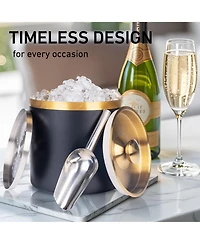 Piscifun Insulated Stainless Steel Ice Bucket With Scoop Sealed Lid For Cocktail Bar Parties