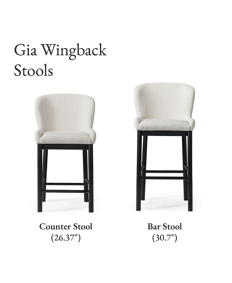 Maven Lane Gia Wingback Upholstered Kitchen Counter Stool with Back