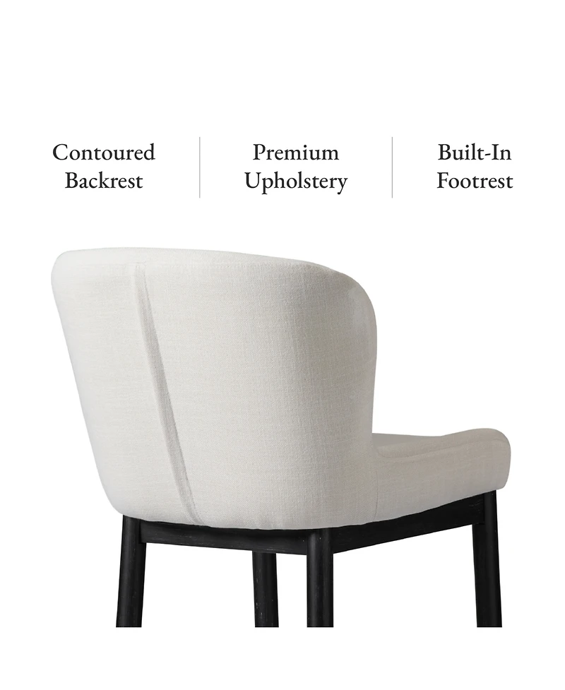 Maven Lane Gia Wingback Upholstered Kitchen Counter Stool with Back