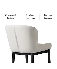 Maven Lane Gia Wingback Upholstered Kitchen Counter Stool with Back