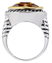 Macy's Cushion Cut Bezel Champagne Cubic Zirconia Oxidized Twist Statement Ring