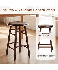 Mecale Set of 2 24-Inch Swivel Bar Stools with Footrests