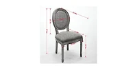 Flynama French Set of 2 Solid Wood Rattan Back Antique Carved Frame 300 Lbs Capacity Dining Chairs