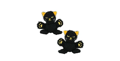 Mighty Microfiber Ball Med Cat Black 2 Pack, Durable Squeaky Halloween Dog Toy