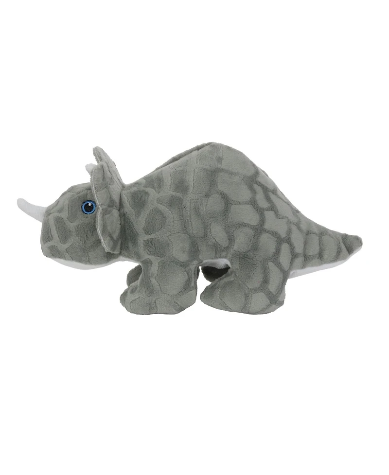 Mighty Dinosaur Triceratops 2 Pack, Durable Plush Squeaky Dog Toy