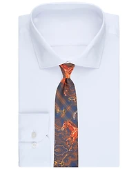 Club Room Men's Equestrian Royal Print Silk Tie