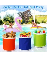 Piscifun 12 Pack 5 Liter Collapsible Plastic Ice Buckets with Handles Portable for Party Camping Wedding Cocktail Bar