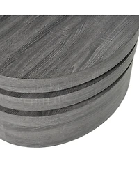 Flynama 3-Layer Rotating Oval Coffee Table, Matte
