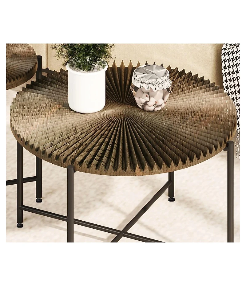 Flynama 2-Piece Radial Pattern Cylindrical Table Set