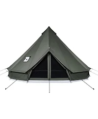 Sugift 4 Seasons 13.12 feet Canvas Bell Tent for Camping with Stove Jack Fits 4 People Detachable Floor