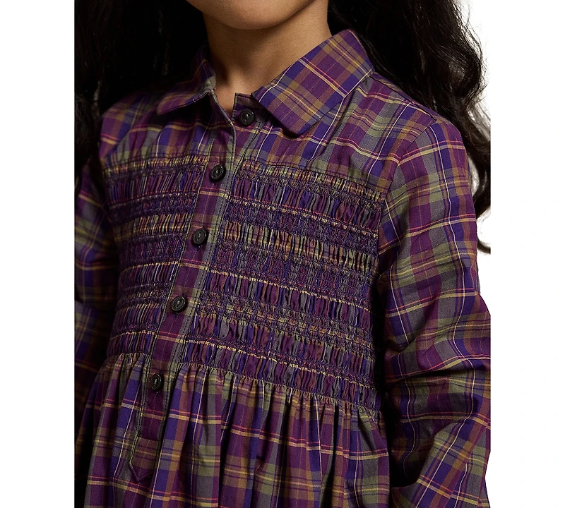 Polo Ralph Lauren Girls' 2T-6X Floral Cotton Poplin Shirt Dress