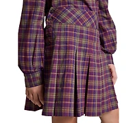 Polo Ralph Lauren Girls' 7-16 Plaid Pleated Cotton Poplin Skirt