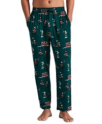 Perry Ellis Portfolio Men's Deluxe Touch City Santa's Holiday Drawstring-Waist Sleep Pants