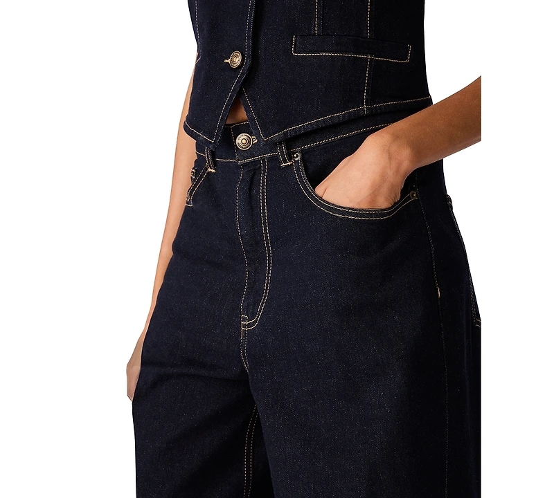 Steve Madden Women's Soho Jean Wide-Leg Balloon Jeans
