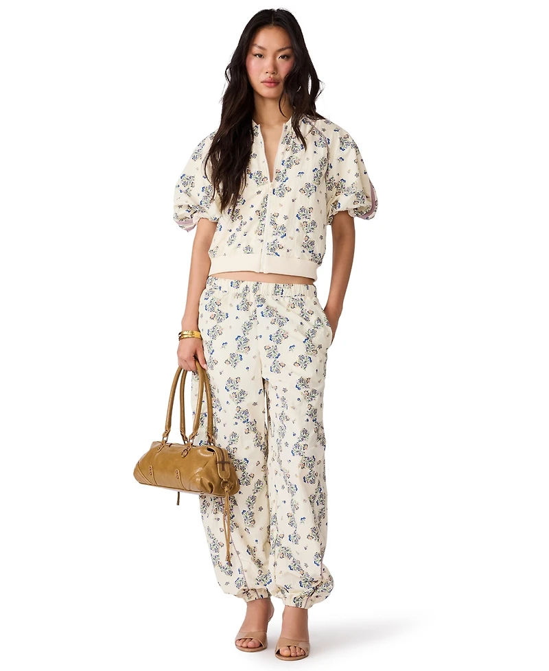 Steve Madden Women's Lyonie Cropped Floral-Print Lightweight Jacket