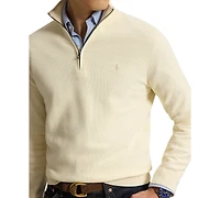 Polo Ralph Lauren Men's Mesh-Knit Cotton Quarter-Zip Sweater