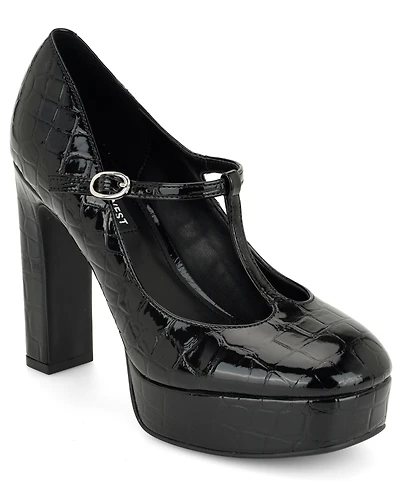Nine West Women's Daphni T-Strap Block Heel Platform Pumps