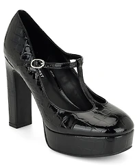Nine West Women's Daphni T-Strap Block Heel Platform Pumps