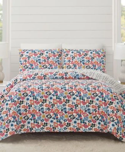 Modern Heirloom Blossom Reversible Cotton 3 Piece Quilt Sets