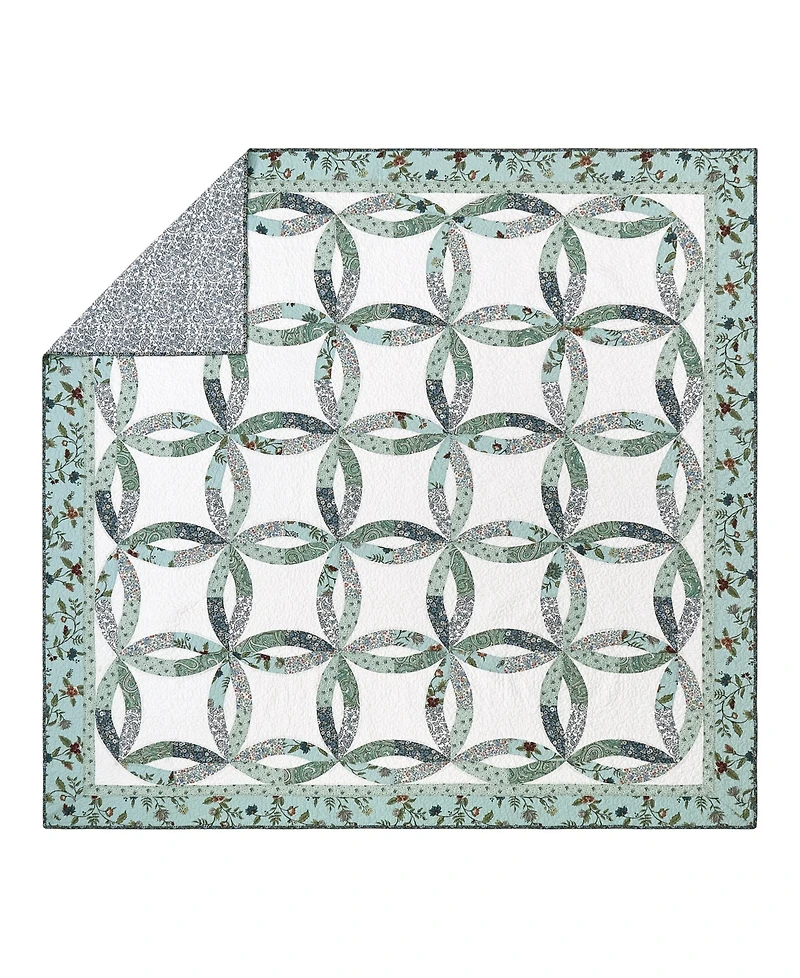 Modern Heirloom Felicity Wedding Ring Pieced 2-Piece Quilt Set, Twin