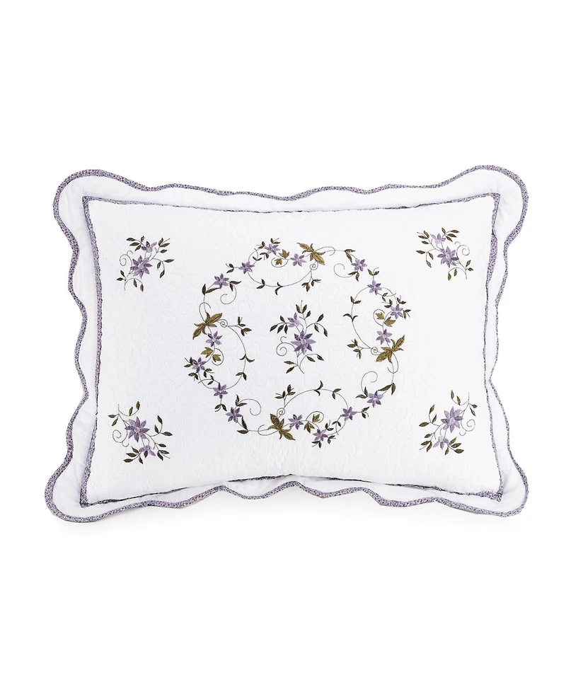 Modern Heirloom Gwen Floral Embroidered 3-Piece Quilt Set, Full/Queen