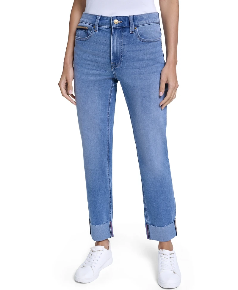 Nautica Women's Straight-Leg Cuffed-Ankle Jeans