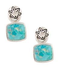 Barse Little Bits Blue Turquoise Post Silver Earrings