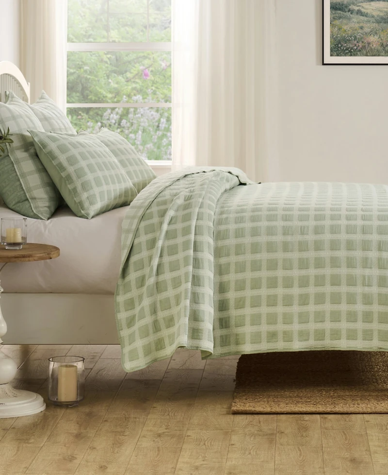 Greenland Home Fashions Millhouse Jacquard-Woven -Piece Coverlet Set
