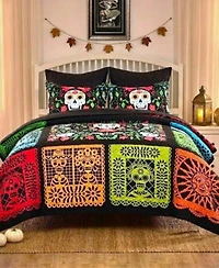 Greenland Home Fashions Day Of The Dead Reversible Quilt Sets