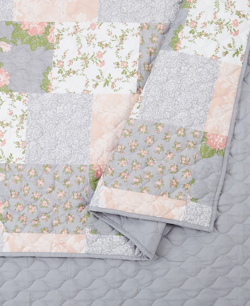 Modern Heirloom La Flor Patchwork Printed 3-Piece Quilt Set