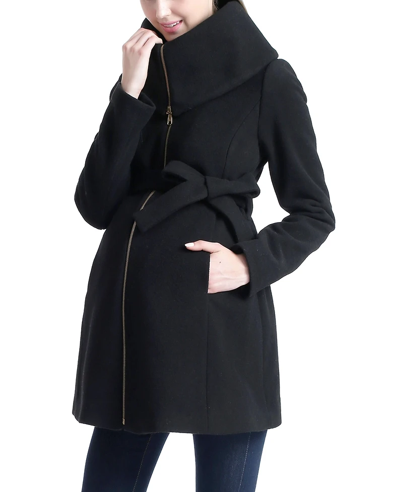 kimi + kai Women's Mia Wool Blend Fold Collar Coat